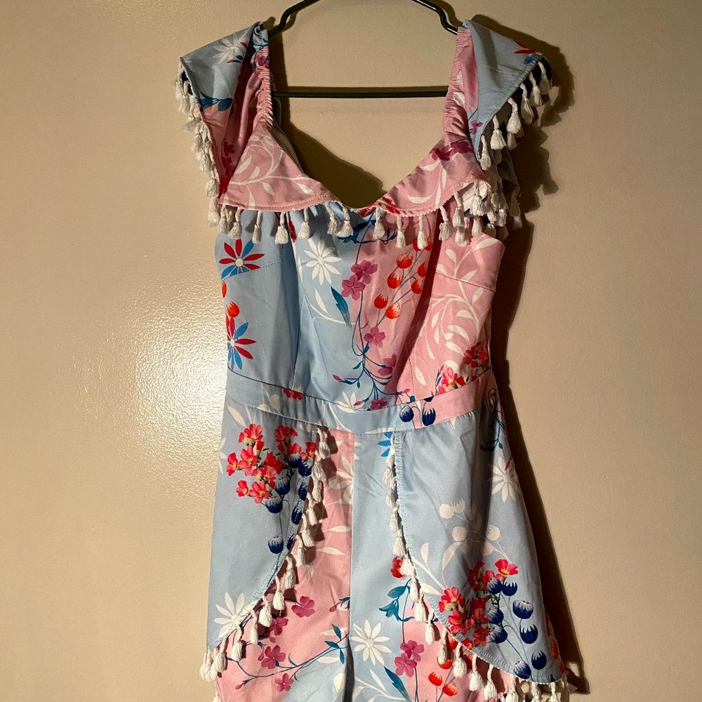 Pastel pink and blue romper